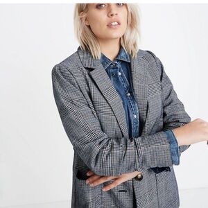 Madewell Dorset Blazer in Navy Glen Plaid XS